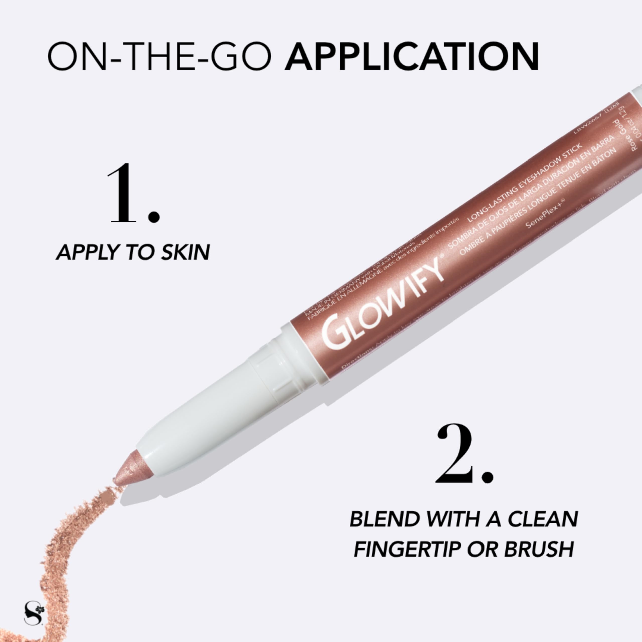 SeneGence Glowify Long-Lasting Eyeshadow Stick in Champagne | Multi-Use Highlighter for Eyes, Cheeks, Brow Bone
