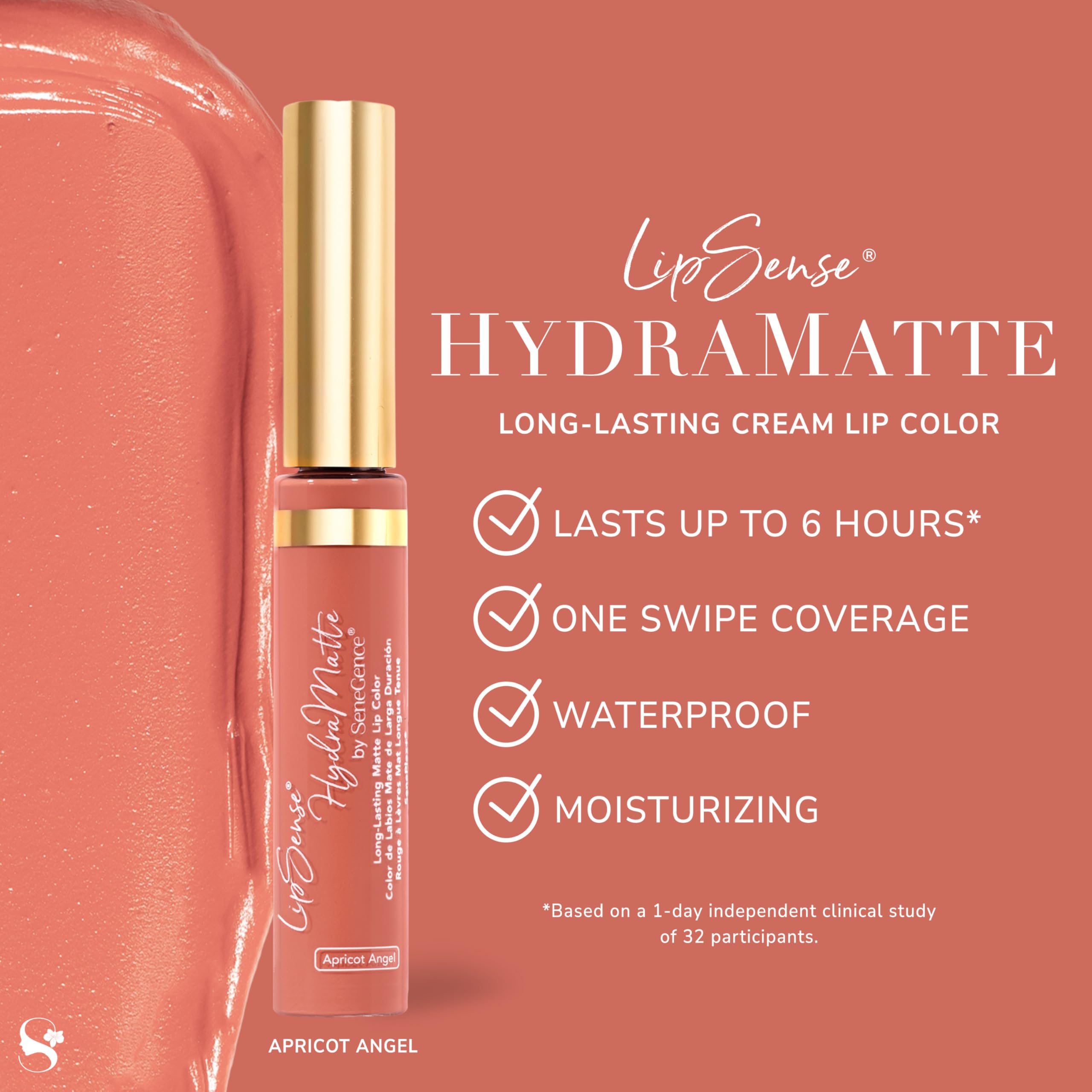 SeneGence LipSense HydraMatte Lipstick – Up to 6-Hour Wear, Waterproof, Vegan & Alcohol-Free