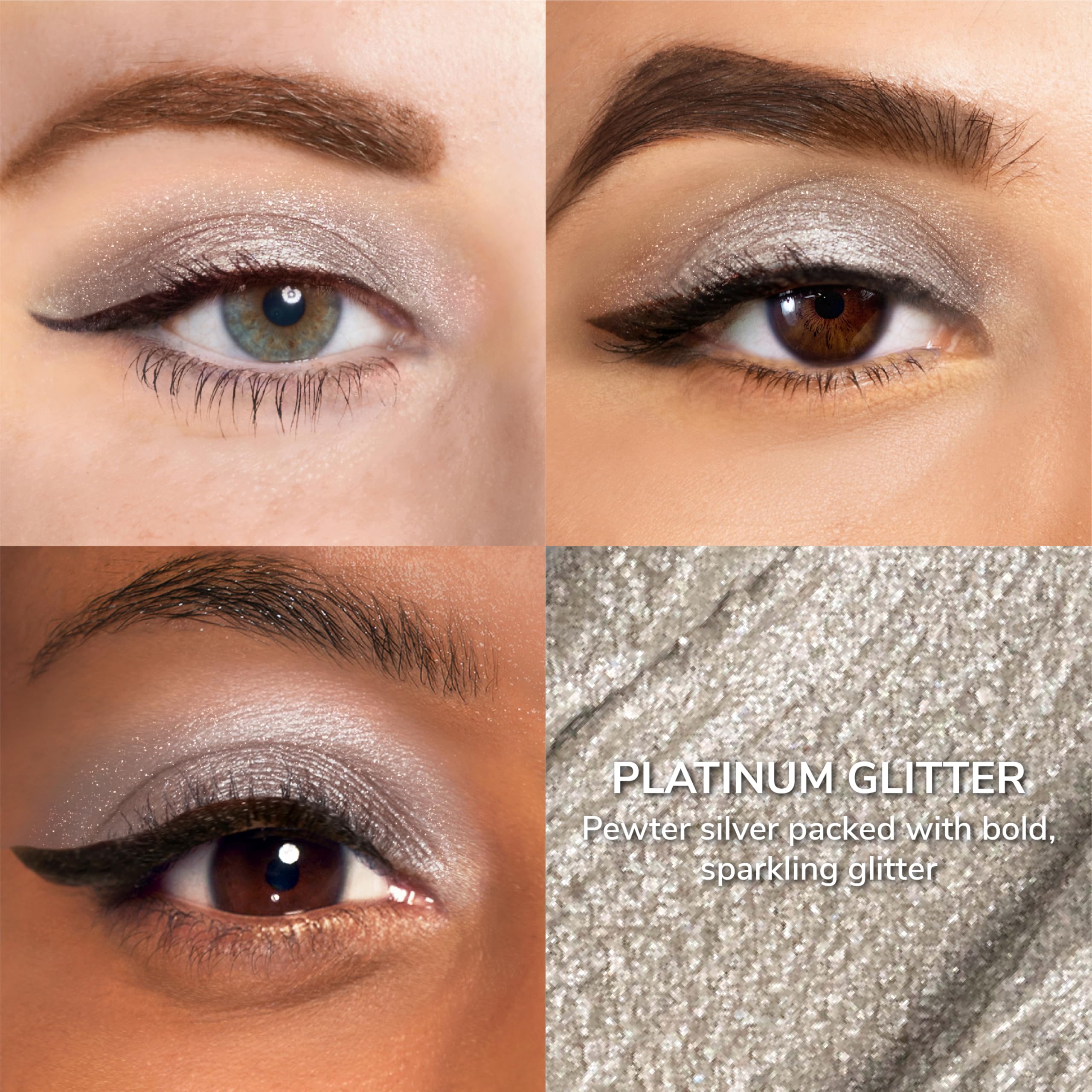 SeneGence ShadowSense EyeShadow Platinum Glitter – Waterproof, Long-Lasting