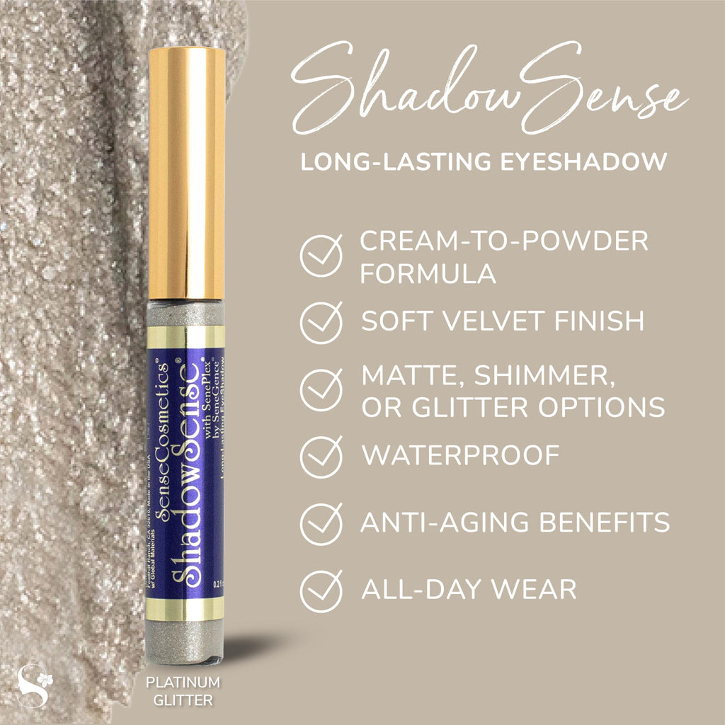 SeneGence ShadowSense EyeShadow Platinum Glitter – Waterproof, Long-Lasting