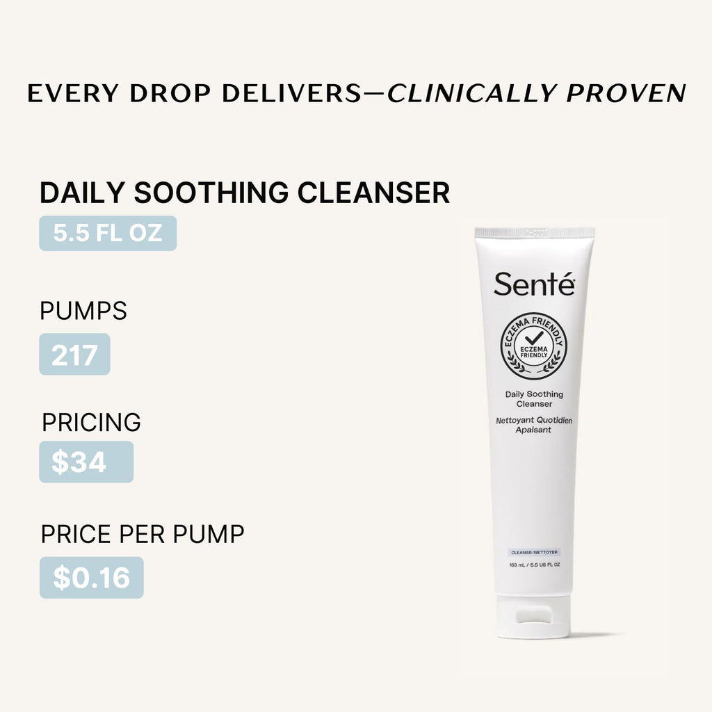Sente Daily Soothing Facial Cleanser for Dry & Sensitive Skin | Vitamin E | 5.5 Fl Oz