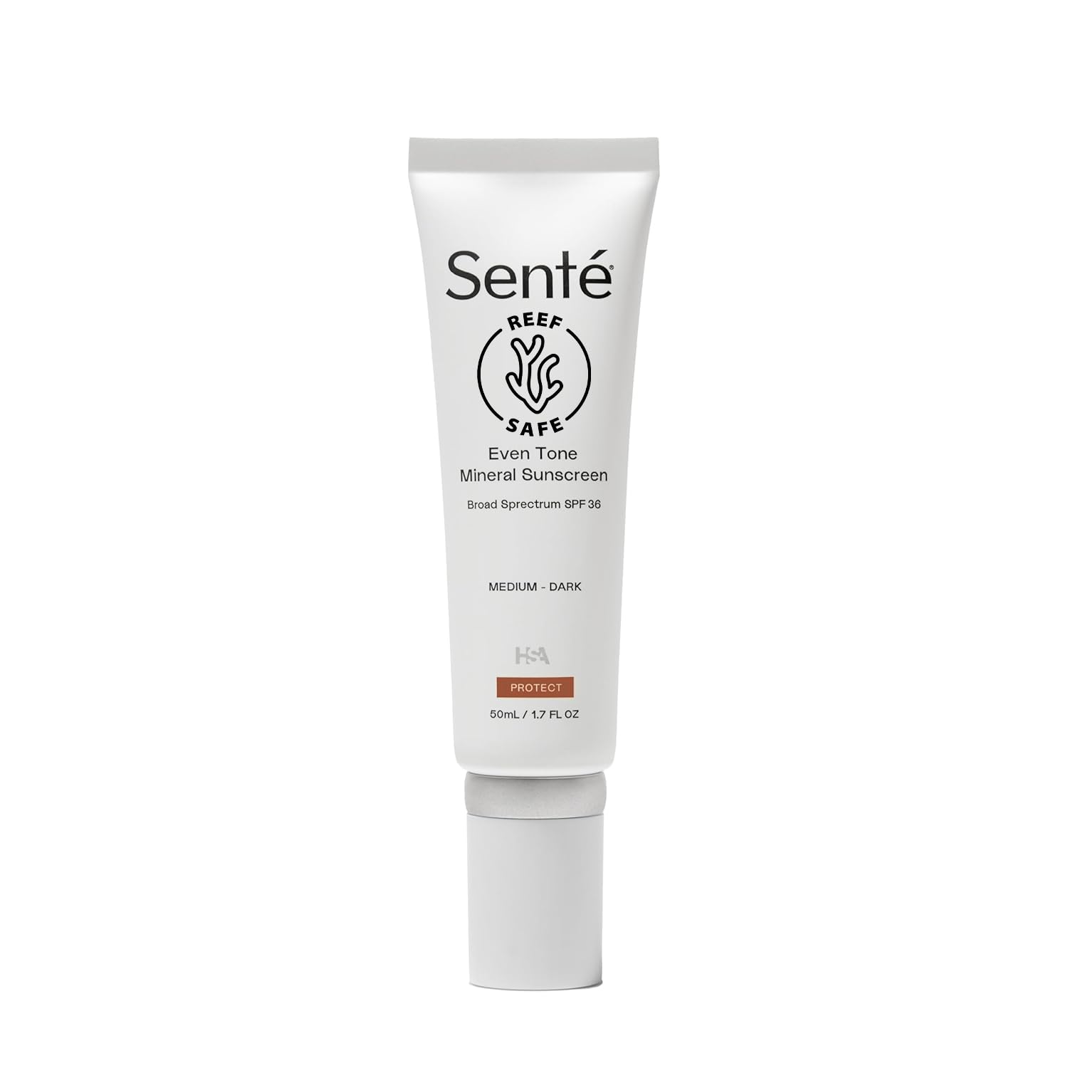 Sente Even Tone Mineral Sunscreen Tinted SPF 36 – Hydrating, Lightweight Protection for Medium-Dark Skin | 1.7 oz