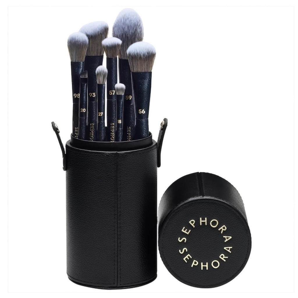 Sephora Collection Limited Edition 8-Piece Pro Brush Set for Face & Eyes | Vegan, Portable Case