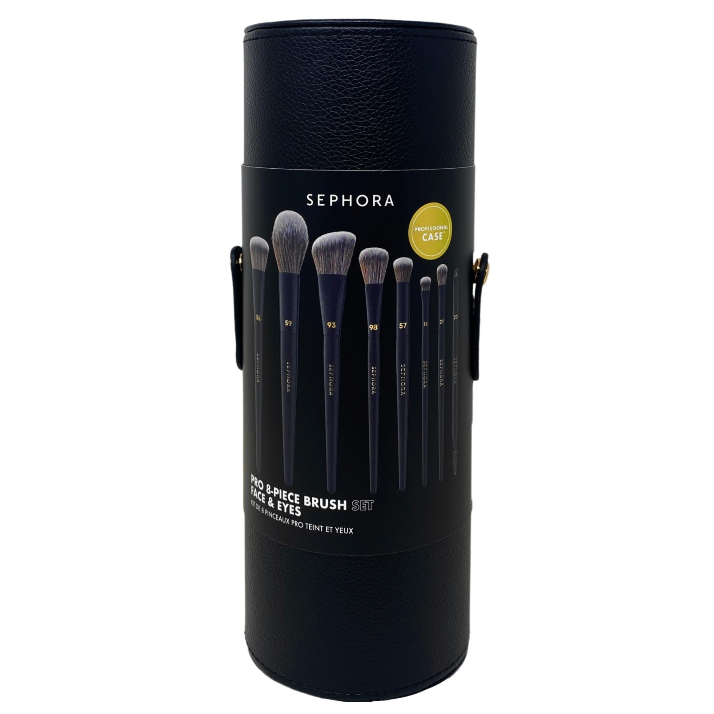 Sephora Collection Limited Edition 8-Piece Pro Brush Set for Face & Eyes | Vegan, Portable Case