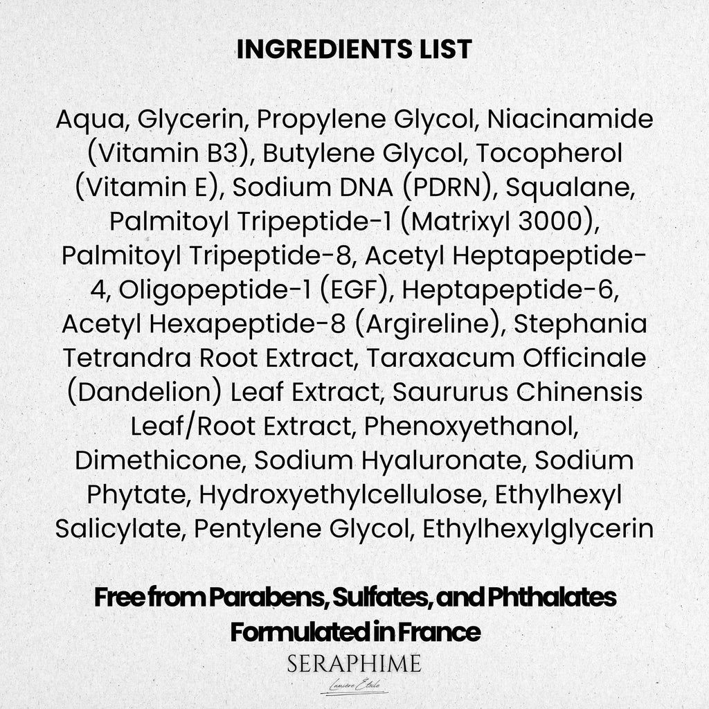 Seraphime PDRN Pink Peptide Serum – Salmon DNA, EGF, Argireline & Matrixyl 3000 for Glow and Hydration
