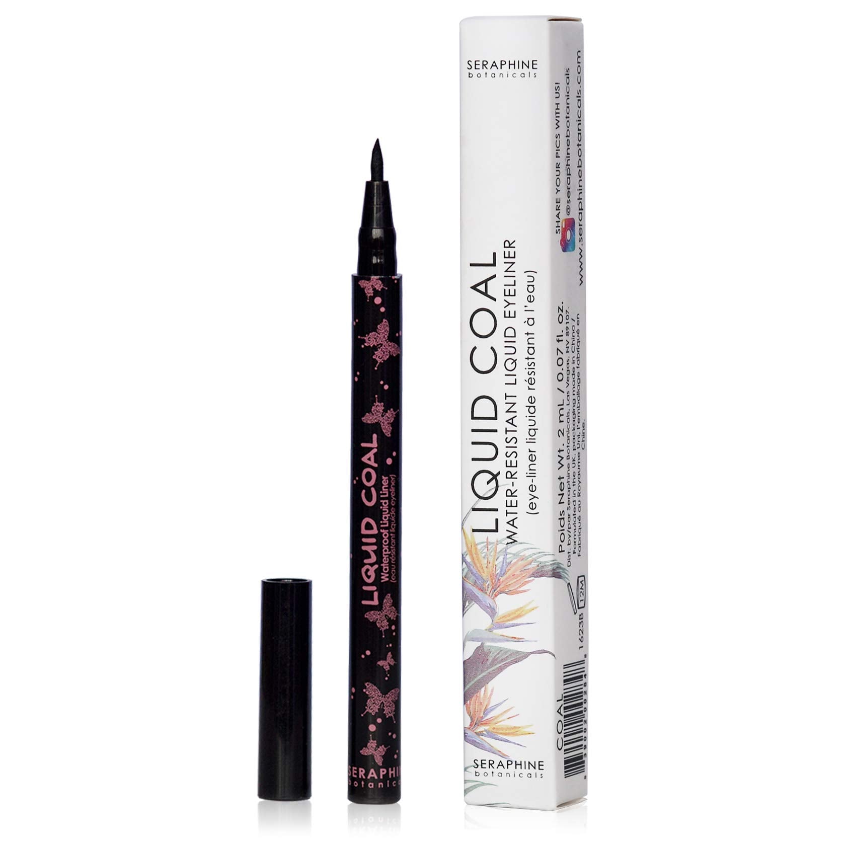 Seraphine Botanicals Waterproof Liquid Eye Liner – Long-Lasting, Smudge-Resistant