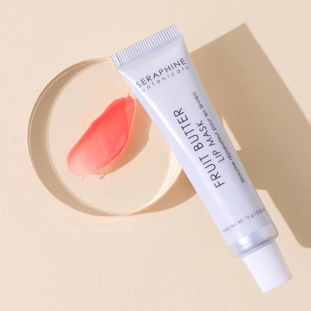 Seraphine Botanicals Fruit Butter Restorative Lip Mask – Just Bitten shade, Vegan & Paraben-Free 0.51 oz