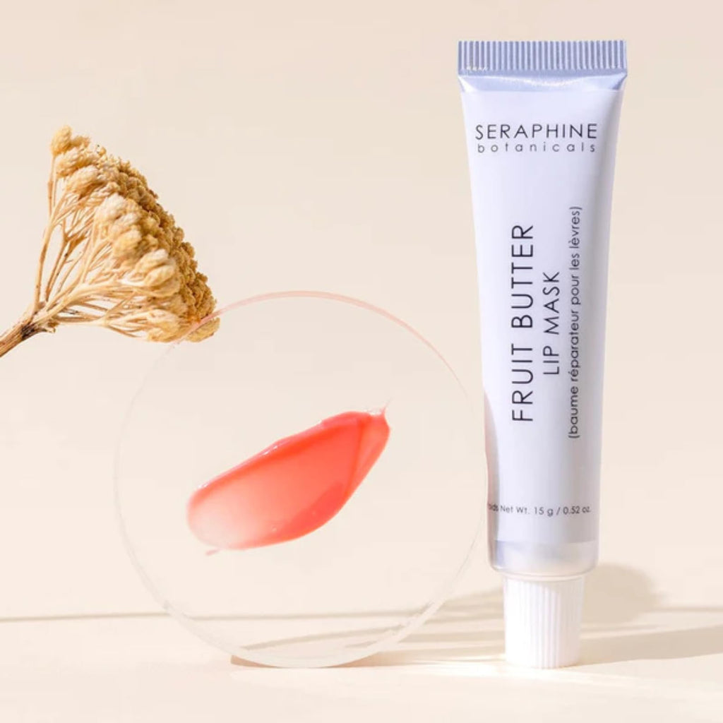 Seraphine Botanicals Fruit Butter Restorative Lip Mask – Just Bitten shade, Vegan & Paraben-Free 0.51 oz