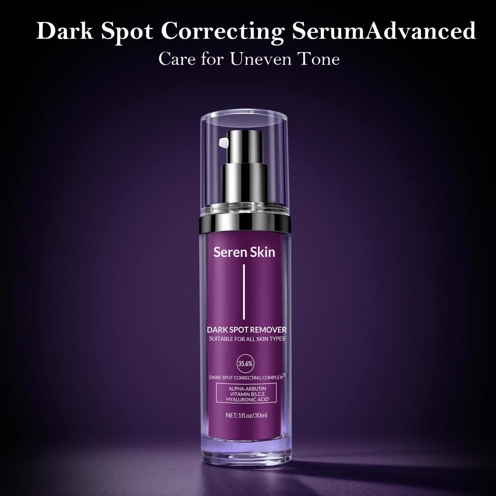 SerenSkin Dark Spot Remover Serum for Face & Body – 1 fl oz | 35.6% Brightening Complex