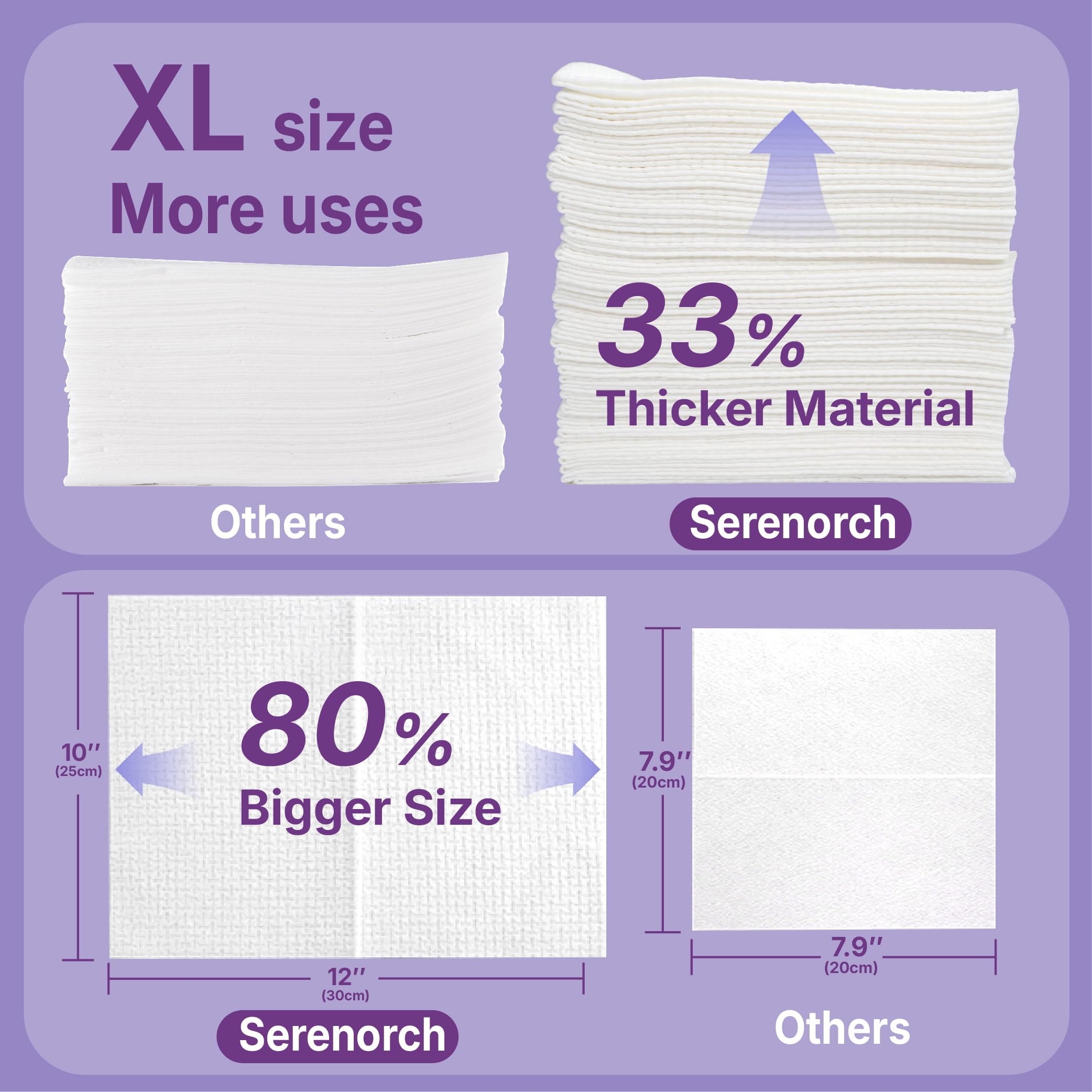 Serenorch Disposable Face Towels 10x12 - Ultra Soft for Sensitive Skin, 600 Count