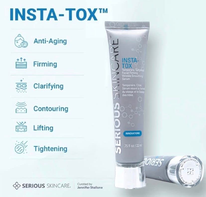 Serious Skincare INSTA-TOX Wrinkle Smoothing Serum .75oz + A Defiance Primer 2oz Duo