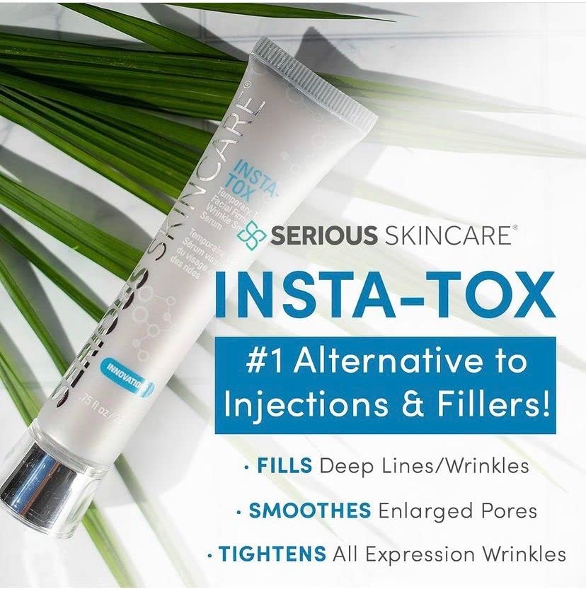 Serious Skincare INSTA-TOX Instant Wrinkle Smoothing Serum Trio – Temporary Tightening, Quick Results, 3 x 0.75 fl oz