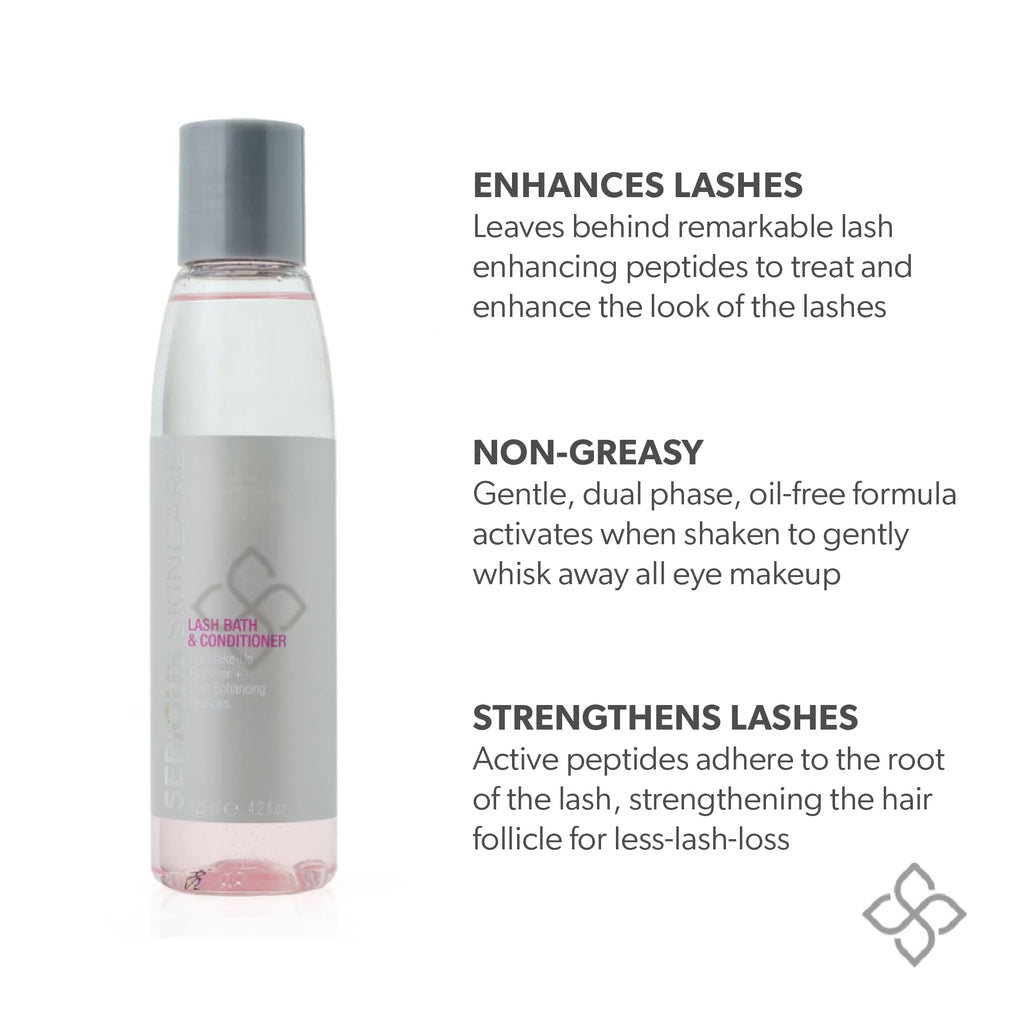 Serious Skincare Lash Bath & Conditioner – Oil-Free Eye Makeup Remover with Peptides