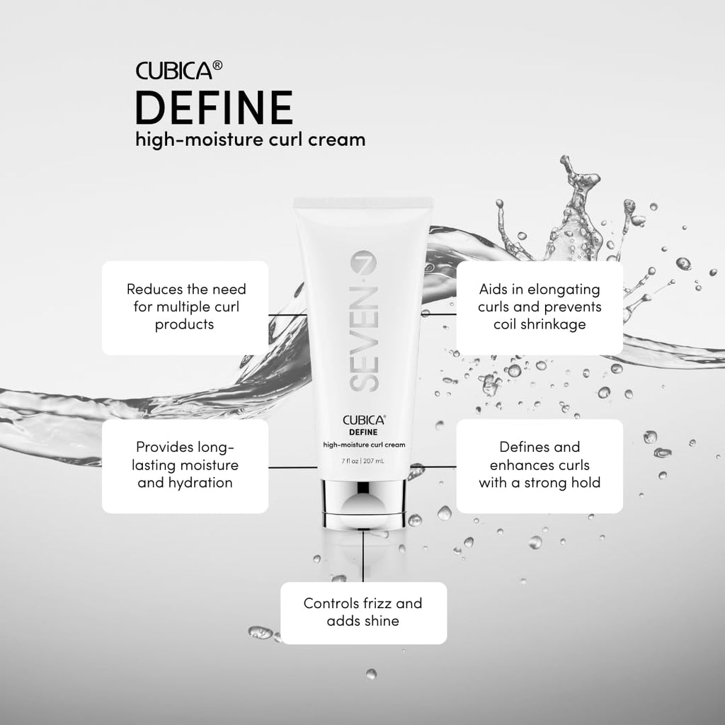 SEVEN Cubica Define High Moisture Curl Cream - Frizz Control & Defined Curls