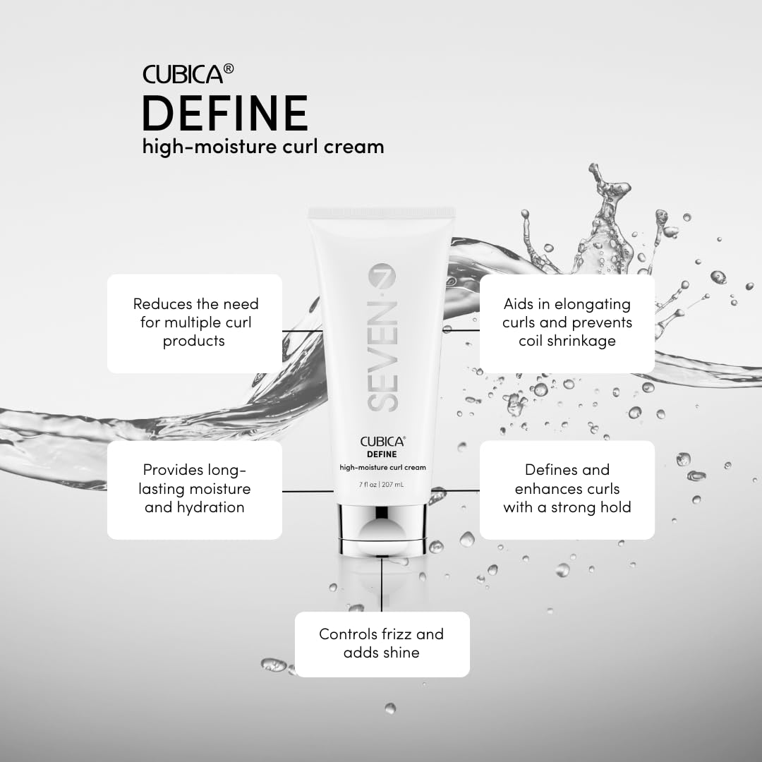 SEVEN Cubica Define High Moisture Curl Cream - Frizz Control & Defined Curls