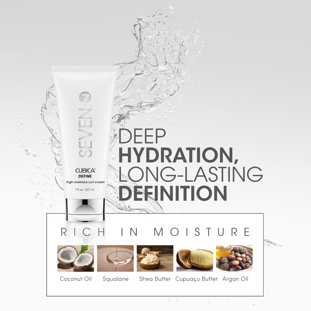 SEVEN Cubica Define High Moisture Curl Cream - Frizz Control & Defined Curls