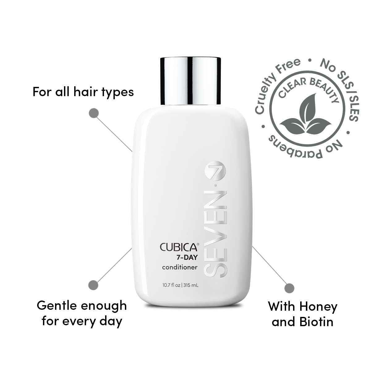 SEVEN Cubica 7-Day Conditioner — Lightweight Detangler & Hydration, Made in USA