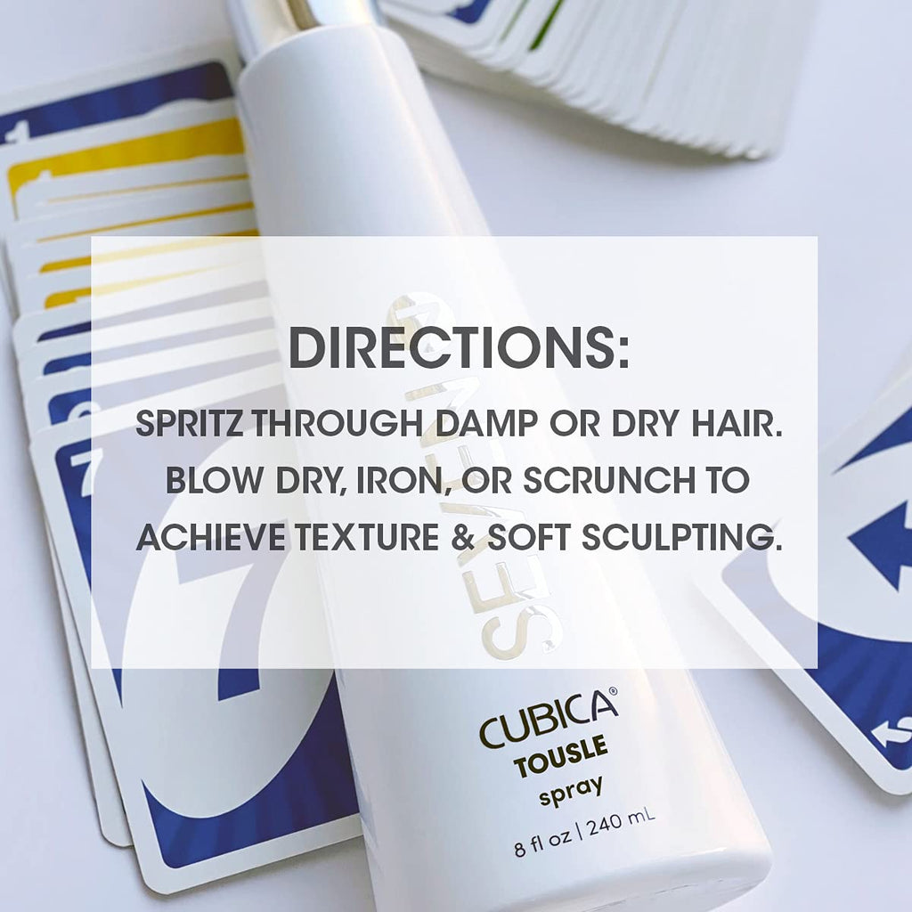 SEVEN CUBICA TOUSLE Texture Hair Spray – Medium Hold Texture & Beachy Waves | Made in USA