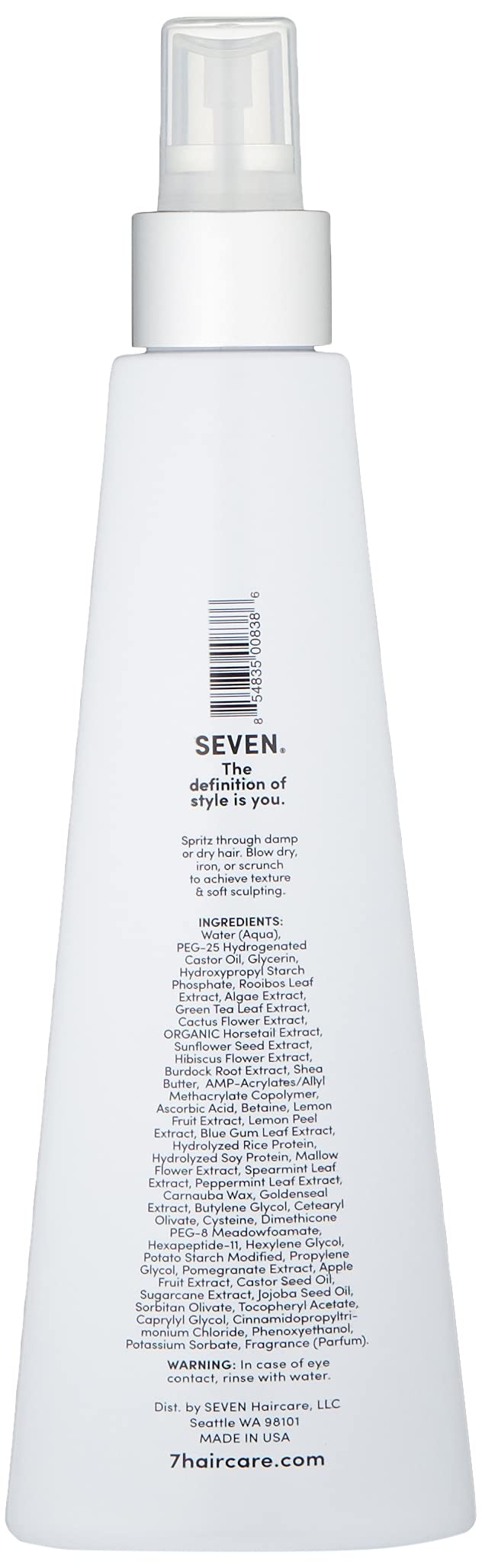SEVEN CUBICA TOUSLE Texture Hair Spray – Medium Hold Texture & Beachy Waves | Made in USA