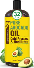 Seven Minerals NEW Cold Pressed Avocado Oil - 32oz, Hexane Free, Pure Carrier Oil
