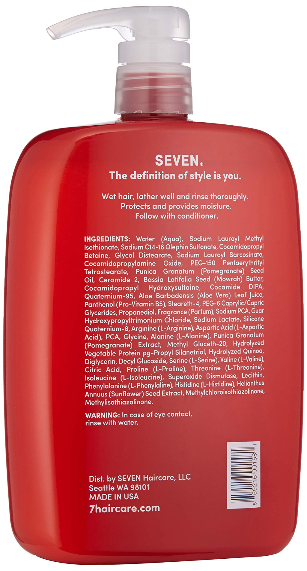 SEVEN Rinzu COLOR Shampoo for Color-Treated Hair – Sulfate Free, Moisturizes & Extends Color Retention | Made in USA | 32 oz