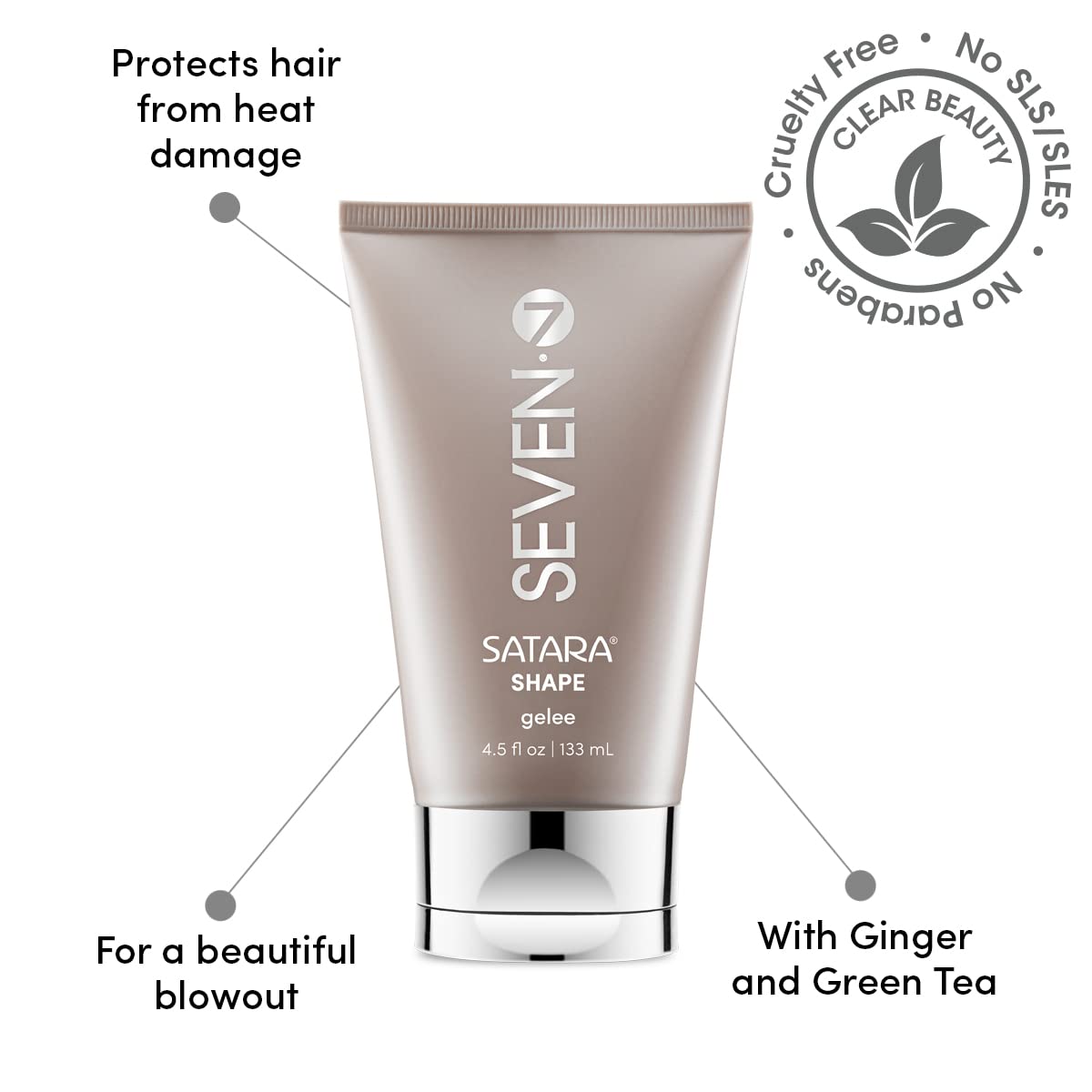 SEVEN Satara Shape Gelee Hair Gel – Strong Hold, UV Protection, Made in USA