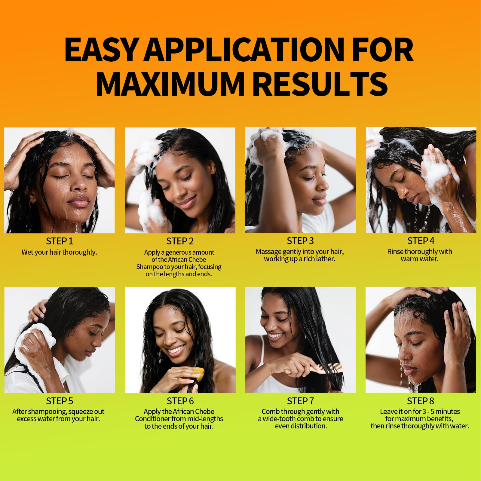 SEVICH Naturals Chebe Shampoo & Conditioner Set | 100% Chebe Essence