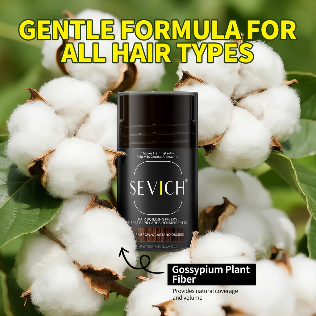 SEVICH Hair Fibers for Thinning Hair – Instant Thickening & Natural Look (12g Dark Brown)