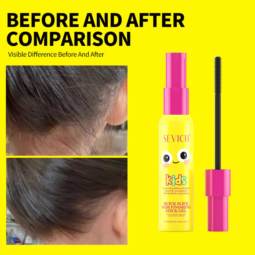 SEVICH Kids Quick Slick Hair Finishing Stick Gel – 40ml, Dinosaur Design, Gentle Brush-On for Baby Hairs & Flyaways