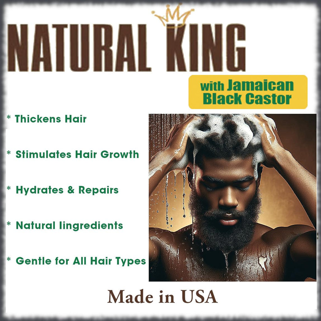 SFC Natural King Jamaican Black Castor Shampoo 33.8 oz + Pro-Growth Hair & Beard Oil 7.1 oz Set for Nourishing Hair Growth