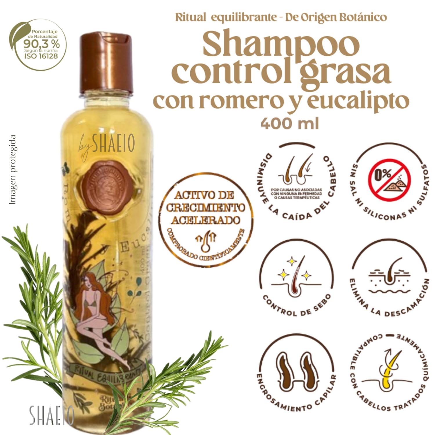 SHAEIO Ritual Botanico Kit2 Growth Accelerator & Ultra-Repair SOS Rosemary Shampoo + PLEX Intensive Treatment – 100% Colombian