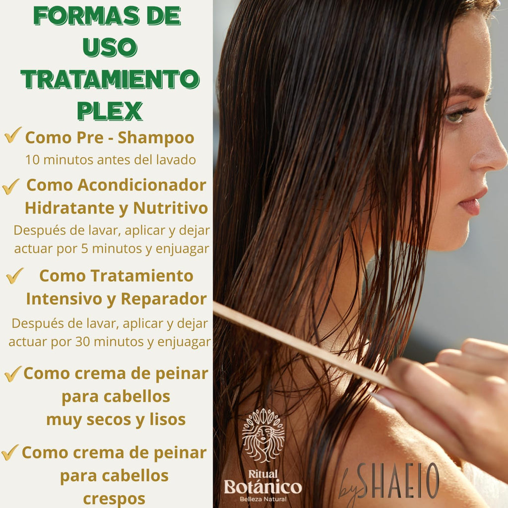SHAEIO Ritual Botanico Kit2 Growth Accelerator & Ultra-Repair SOS Rosemary Shampoo + PLEX Intensive Treatment – 100% Colombian