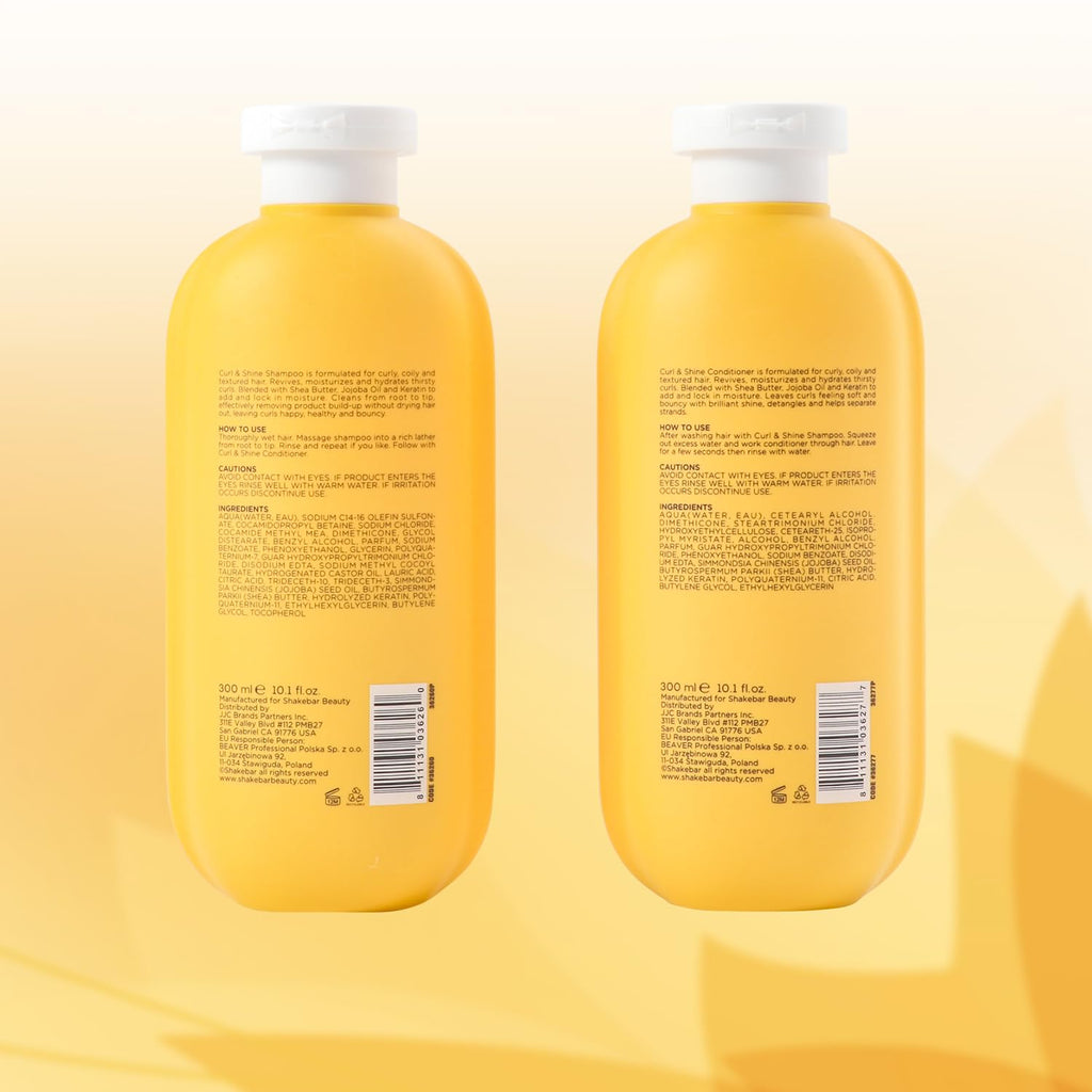 SHAKEBAR Keratin Curly Hair Shampoo & Conditioner Set – Curl & Shine