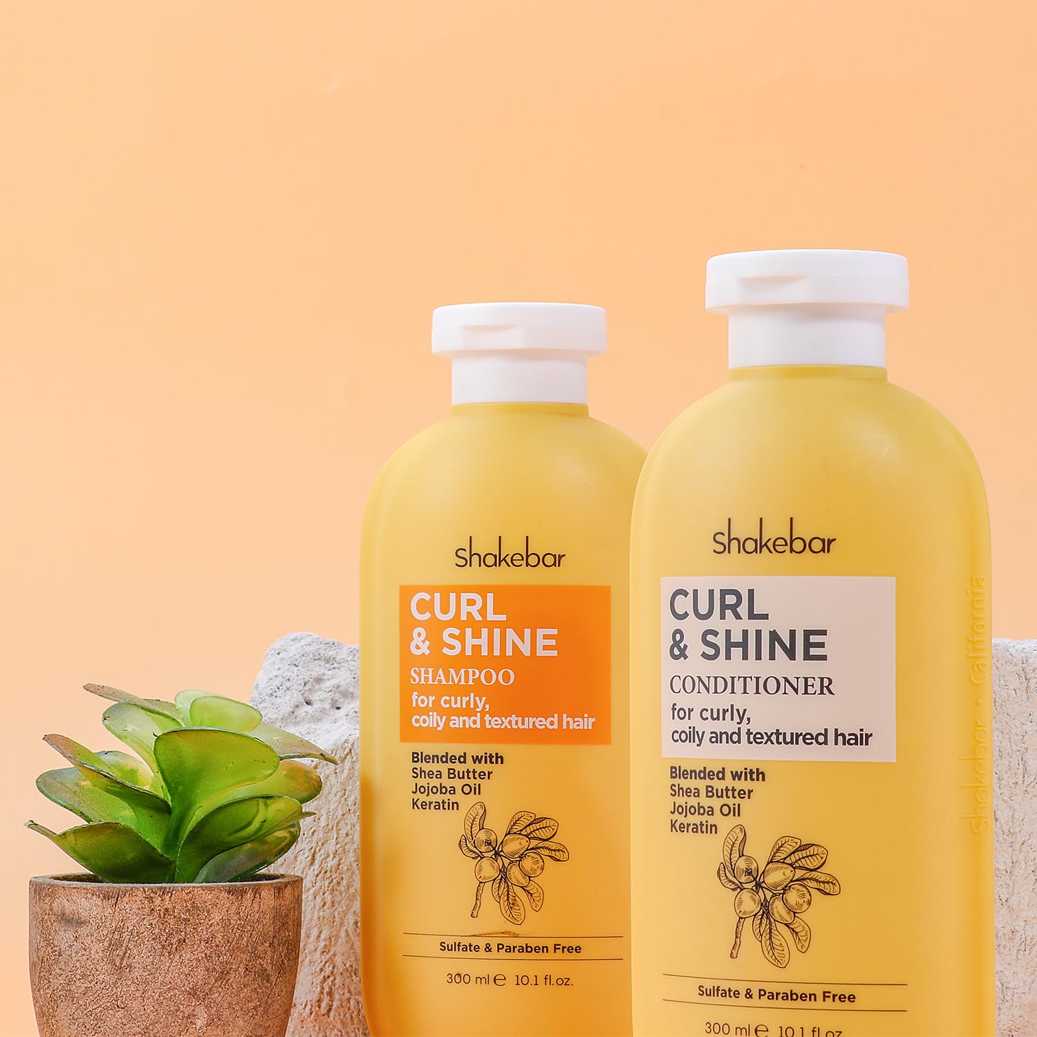 SHAKEBAR Keratin Curly Hair Shampoo & Conditioner Set – Curl & Shine