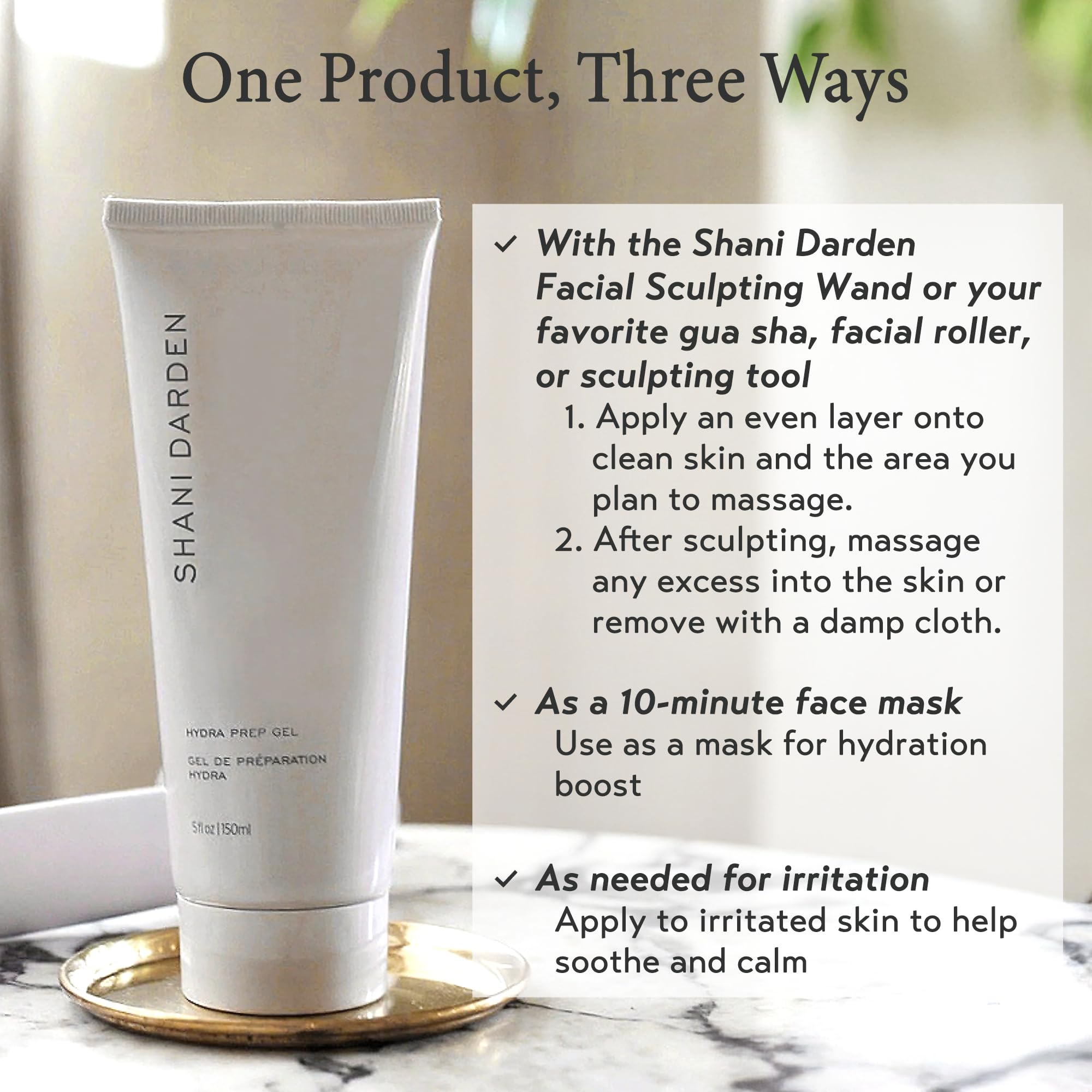 SHANI DARDEN Hydra Prep Gel – Silky Hydrating Gel Primer for Face Sculpting Tools with Aloe Vera & Hyaluronic Acid