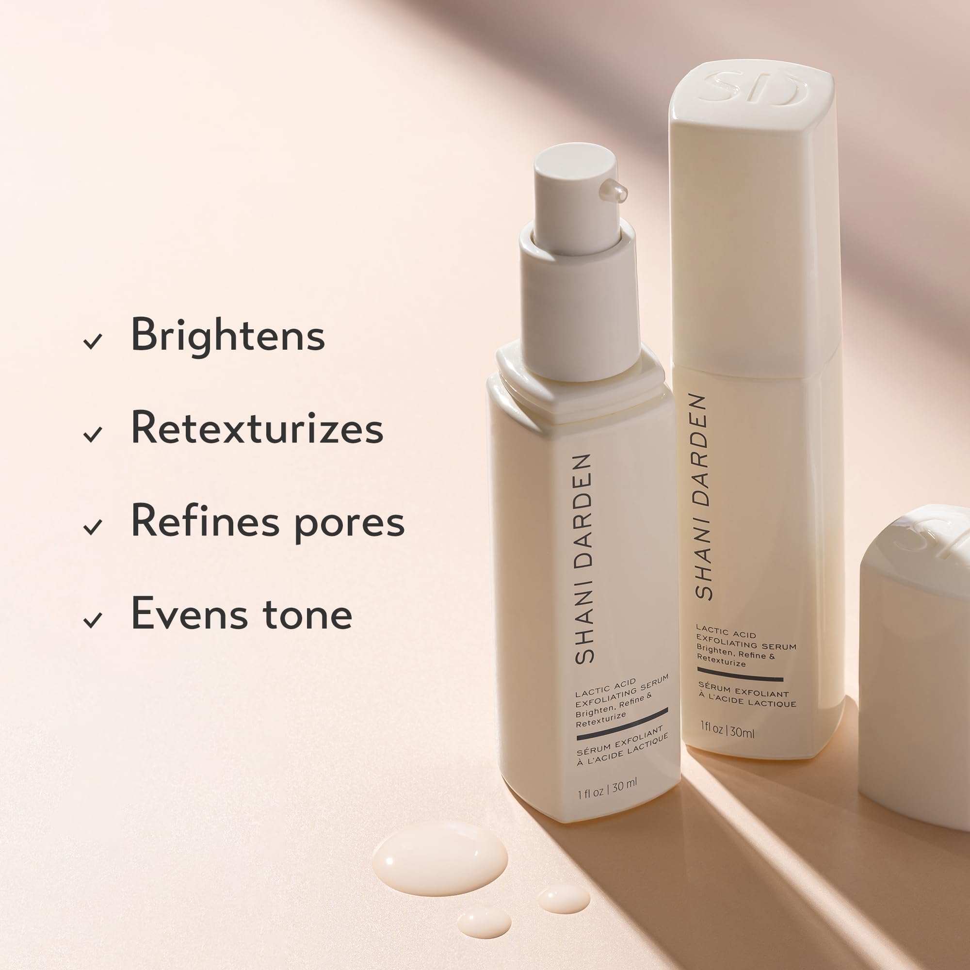SHANI DARDEN Lactic Acid Face Serum | Night Exfoliating Serum for Radiant, Smooth Skin
