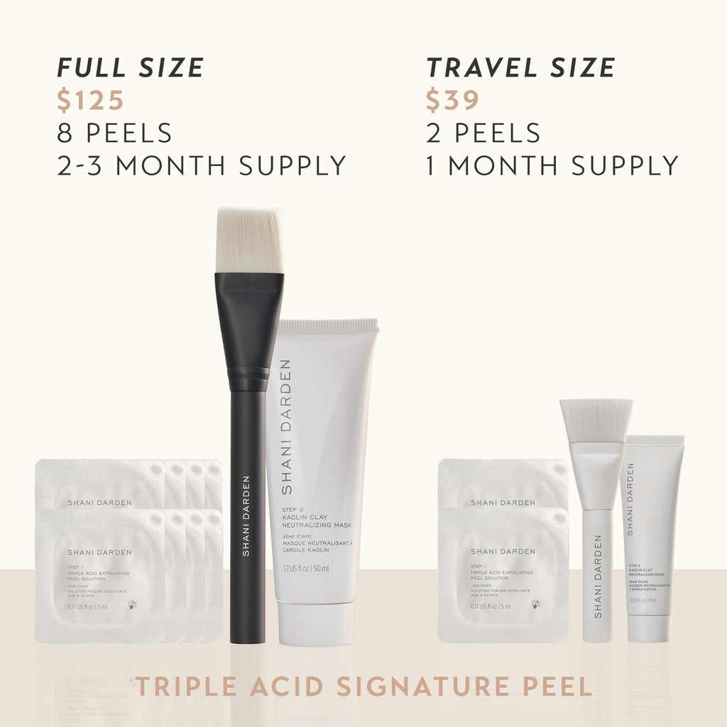 SHANI DARDEN Triple Acid Peel Kit Mini — 2-Step Exfoliating Peel + Kaolin Mask (0.5 fl oz)