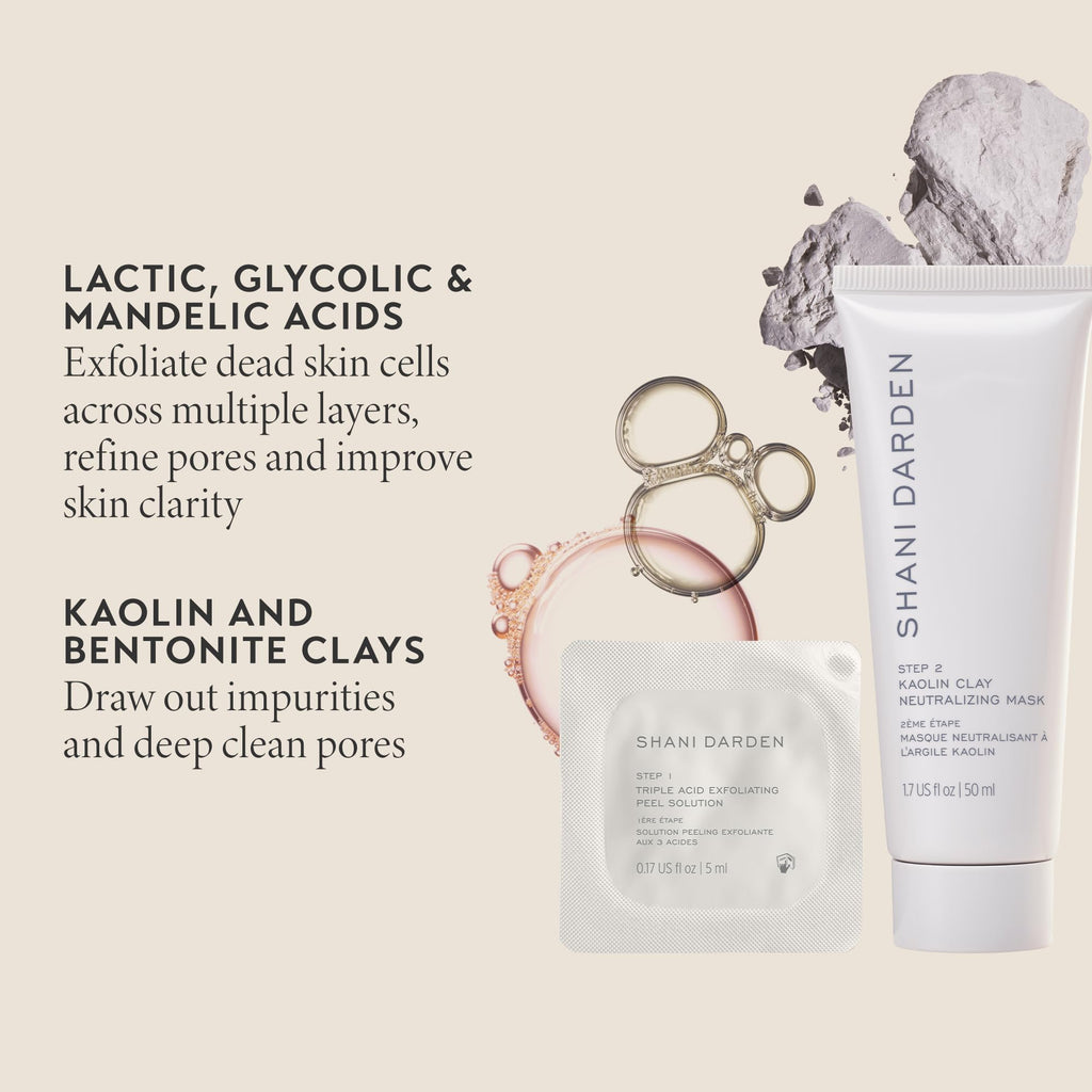 SHANI DARDEN Triple Acid Peel Kit Mini — 2-Step Exfoliating Peel + Kaolin Mask (0.5 fl oz)