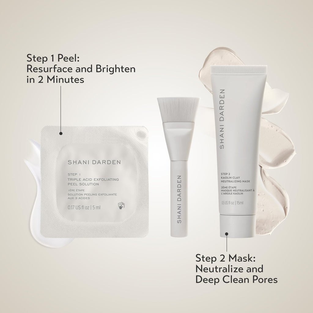 SHANI DARDEN Triple Acid Peel Kit Mini — 2-Step Exfoliating Peel + Kaolin Mask (0.5 fl oz)