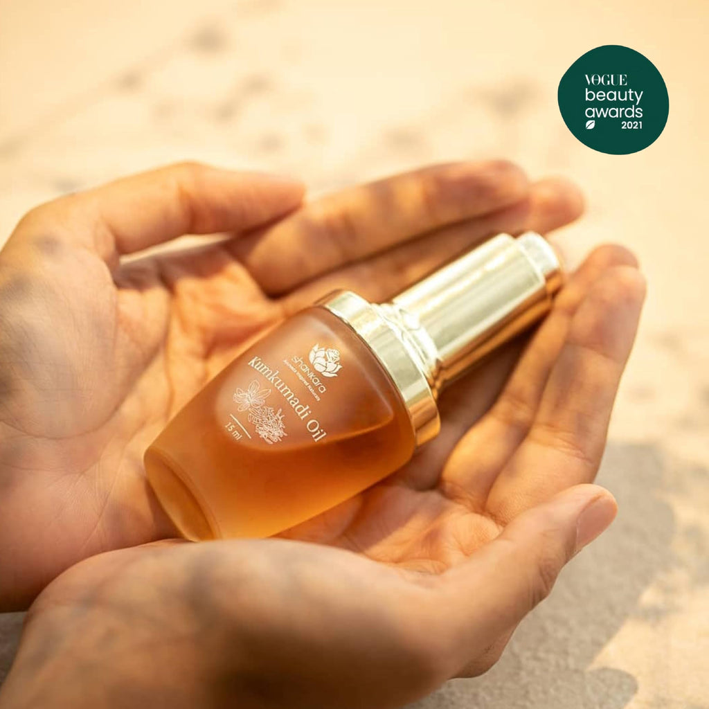 Shankara Kumkumadi Oil for Face – 18ml, 32 Flowers, Rose Aroma | Gua Sha Facial Oil