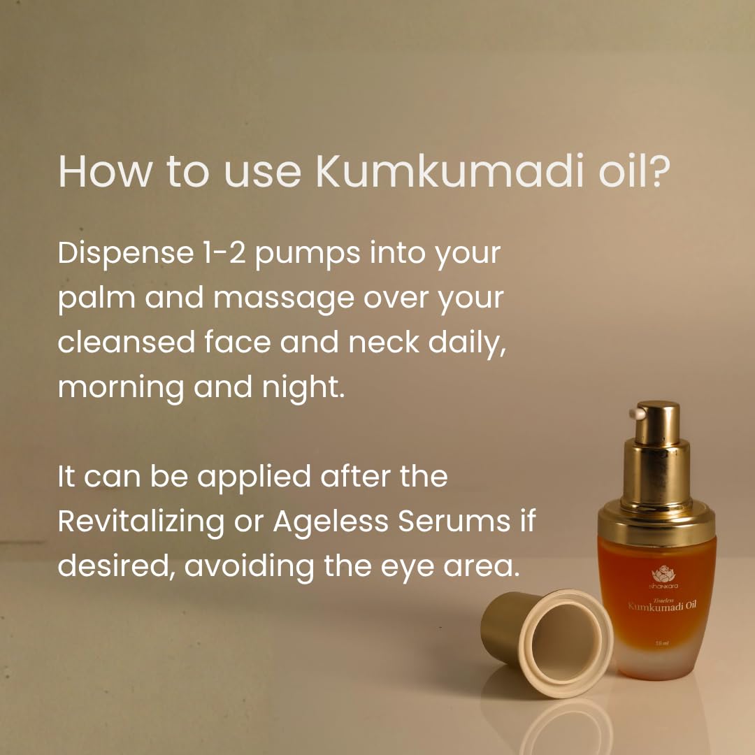 Shankara Kumkumadi Oil for Face – 18ml, 32 Flowers, Rose Aroma | Gua Sha Facial Oil