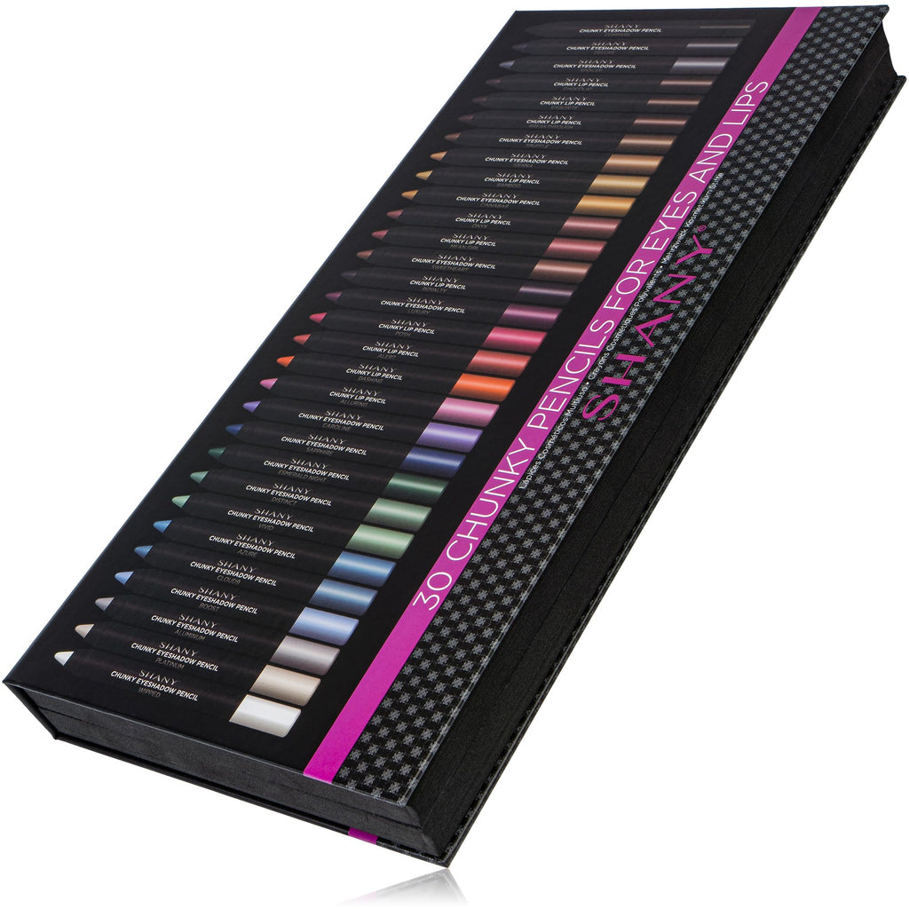 SHANY Chunky Eyeshadow Pencils – 30-Color Multi-Use Set with Aloe Vera & Vitamin E