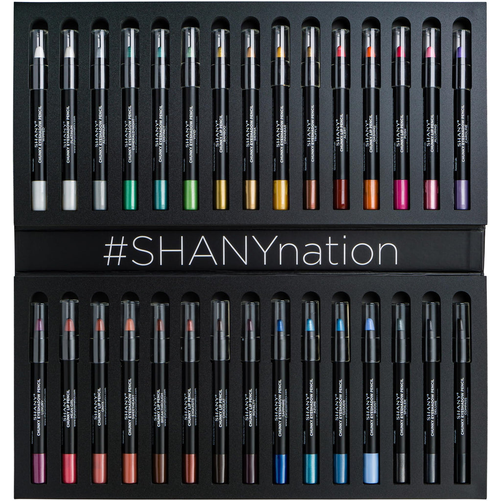 SHANY Chunky Eyeshadow Pencils – 30-Color Multi-Use Set with Aloe Vera & Vitamin E