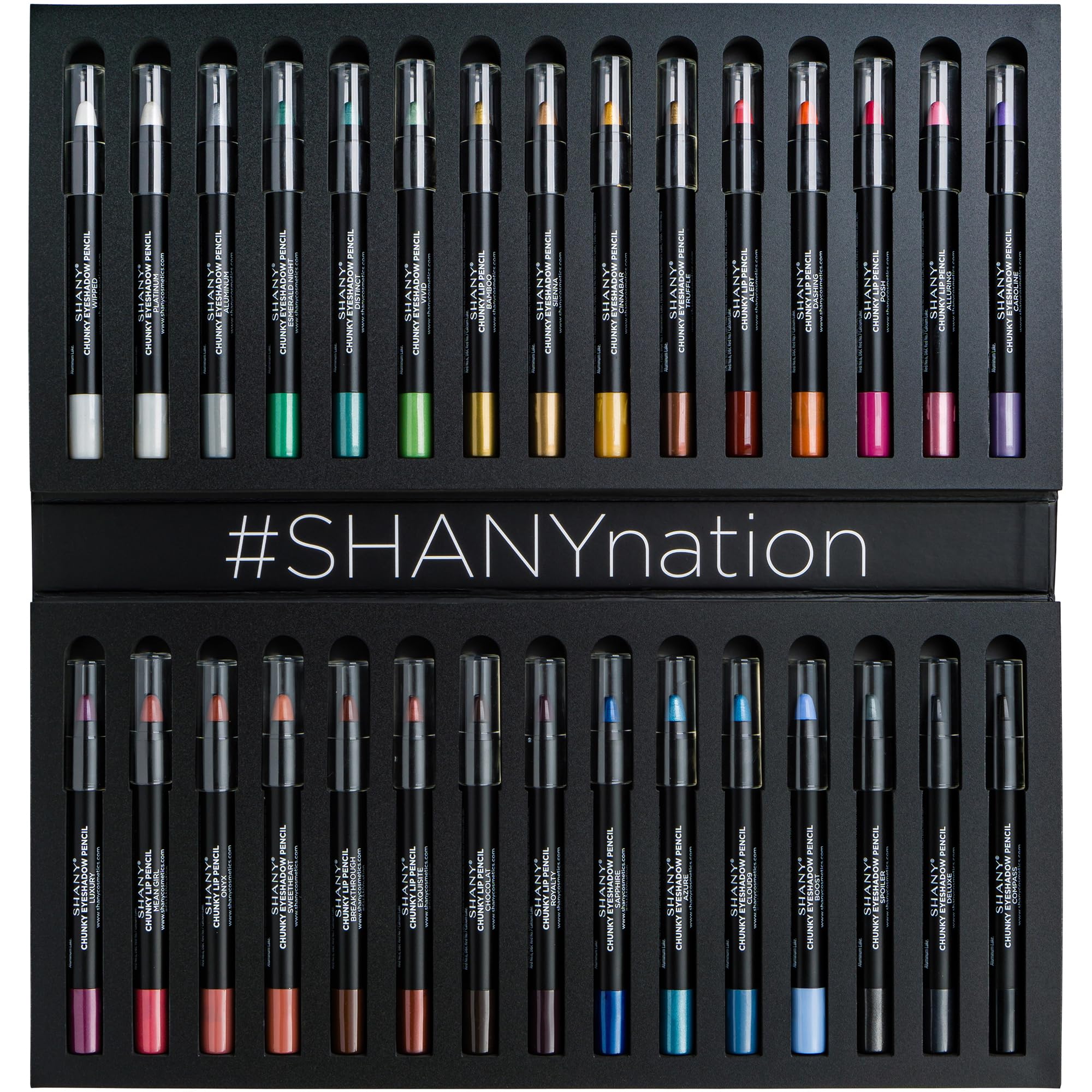 SHANY Chunky Eyeshadow Pencils – 30-Color Multi-Use Set with Aloe Vera & Vitamin E