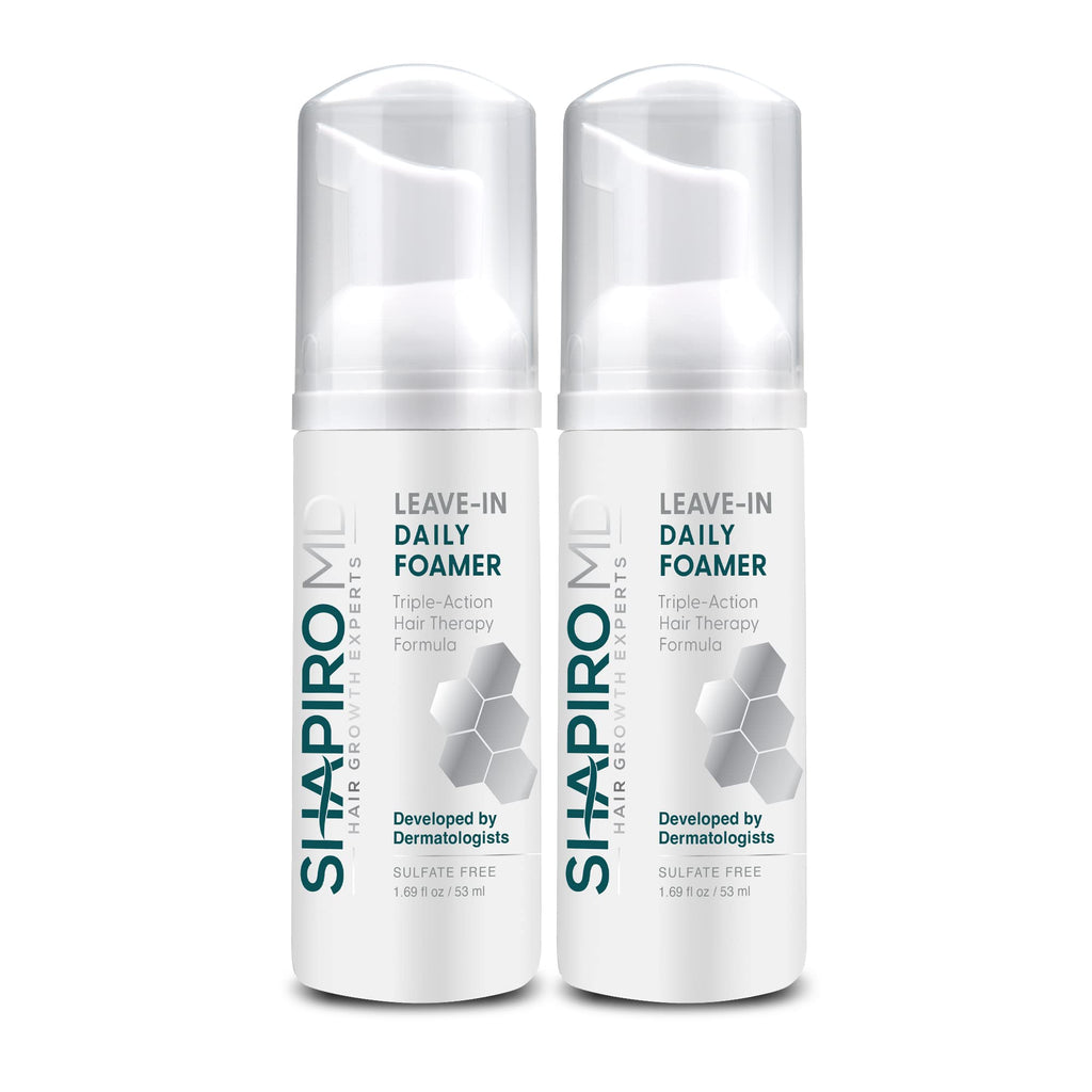Shapiro MD Hair Growth Experts Leave-In Foam | Dermatologist-Developed DHT-Fighting Vegan Formula (2 Month Supply)