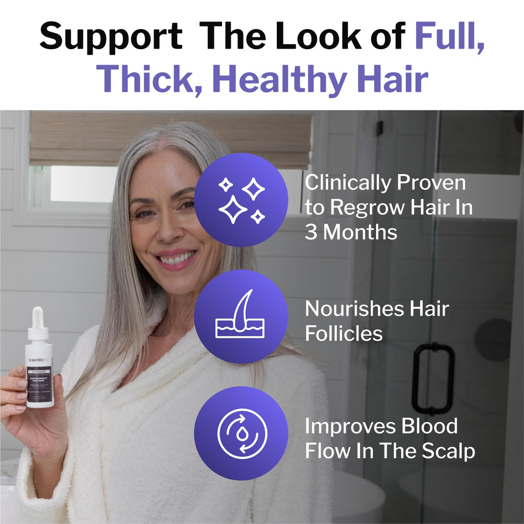 Shapiro MD Minoxidil 2% for Women – Hair Growth Serum by Shapiro MD Hair Growth Experts