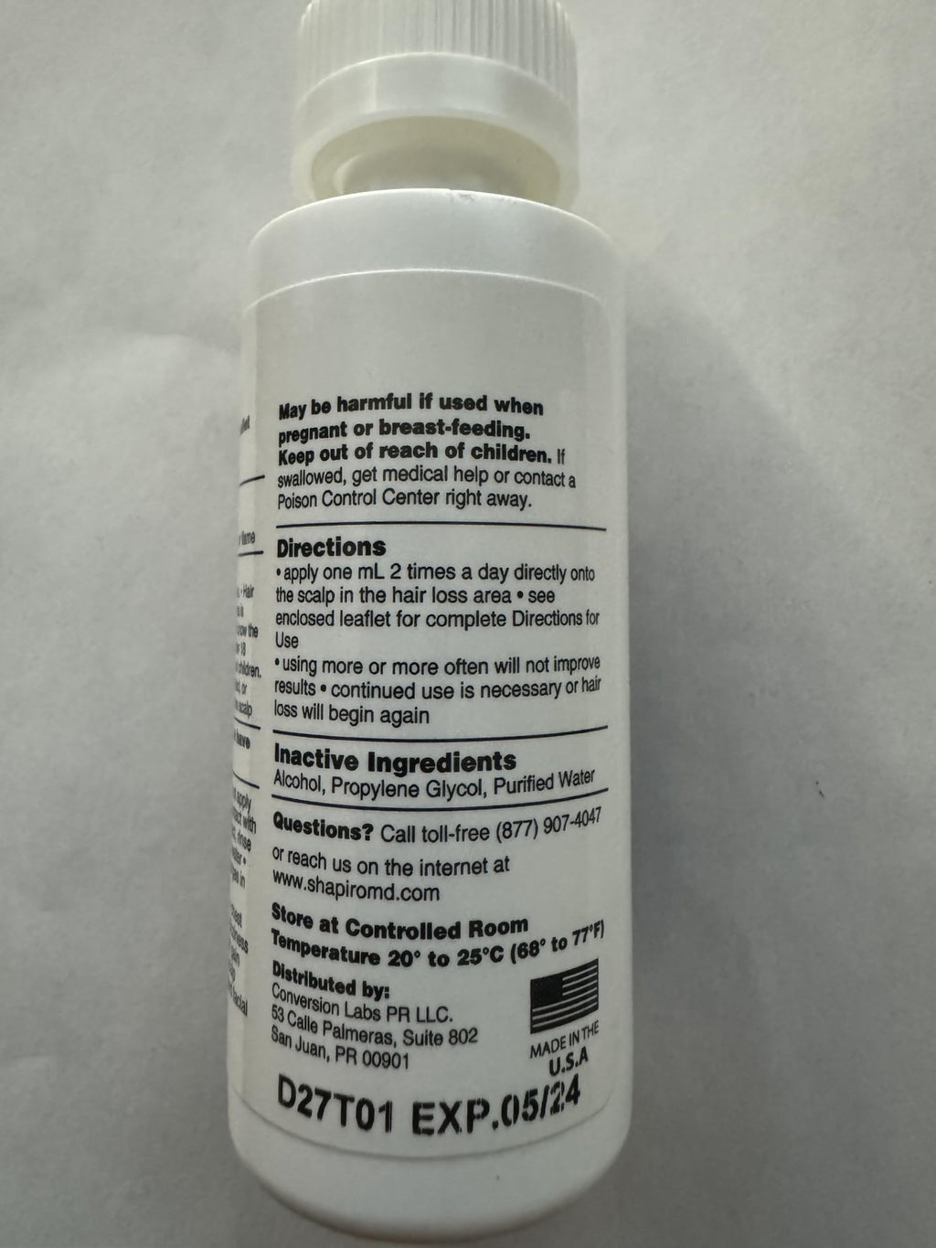 Shapiro MD Hair Growth Experts Minoxidil 2% for Women – Hair Growth Serum (1 Month)