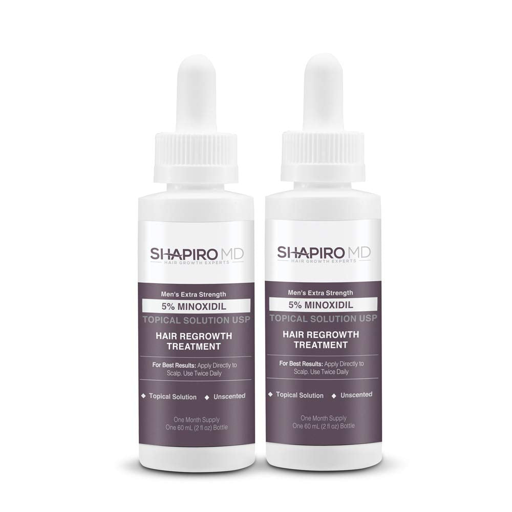 Shapiro MD Hair Growth Experts Minoxidil 5% Topical Solution for Men's Hair Growth – 2 Month Supply