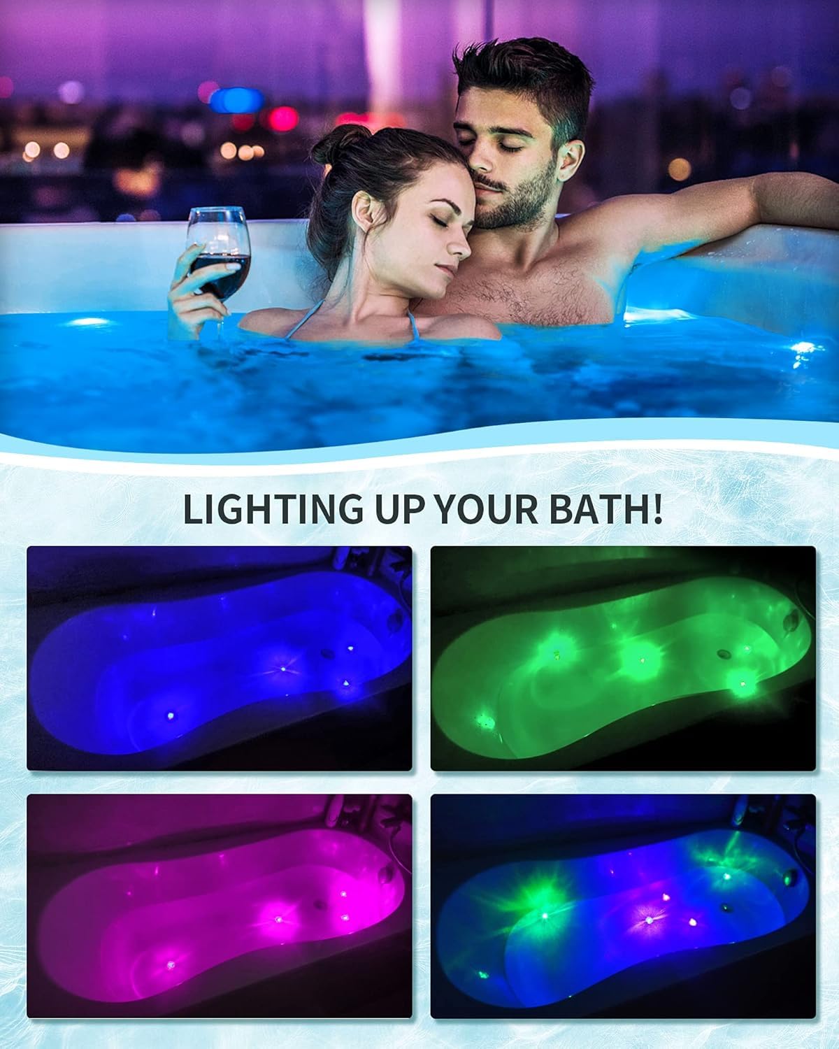 SHARLOVY Light Up Bath Bombs Gift Set – 6 x 4.23 oz with Essential Oils