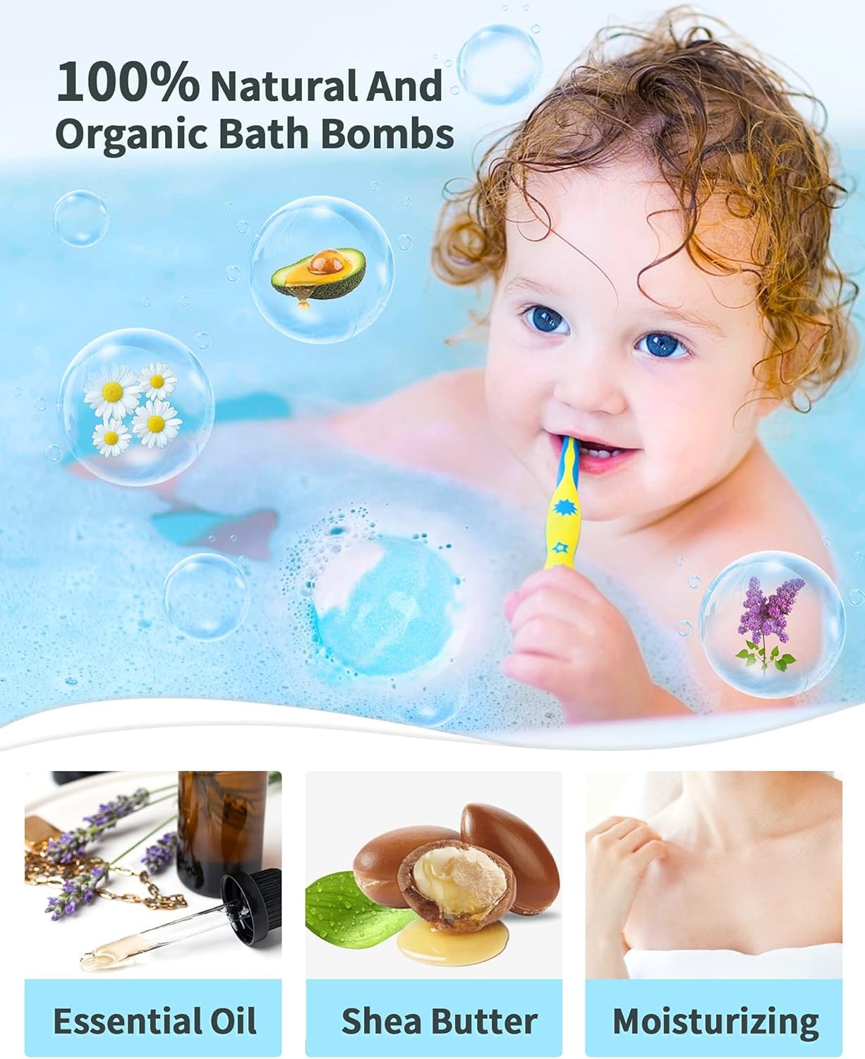 SHARLOVY Light Up Bath Bombs Gift Set – 6 x 4.23 oz with Essential Oils